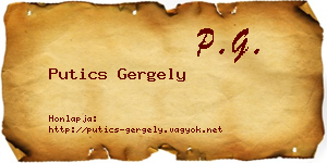 Putics Gergely névjegykártya